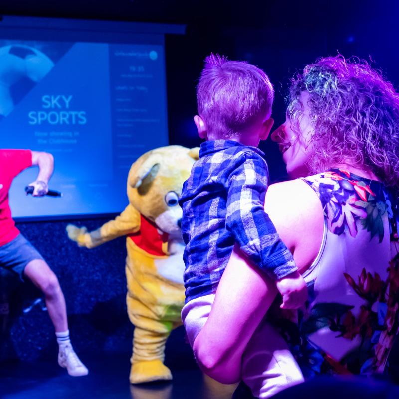 Woolacombe Sands Holiday Park Family Entertainment with Woolly Bear in the Clubshouse