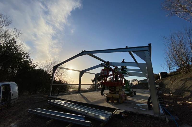 New housekeeping shed being built at Woolacombe Sands Holiday Park 