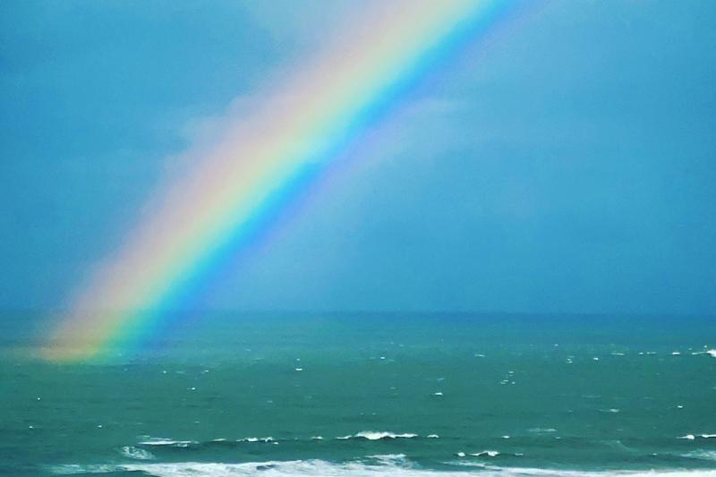 Rainbow in October over the Sea in Woolacombe North Devon