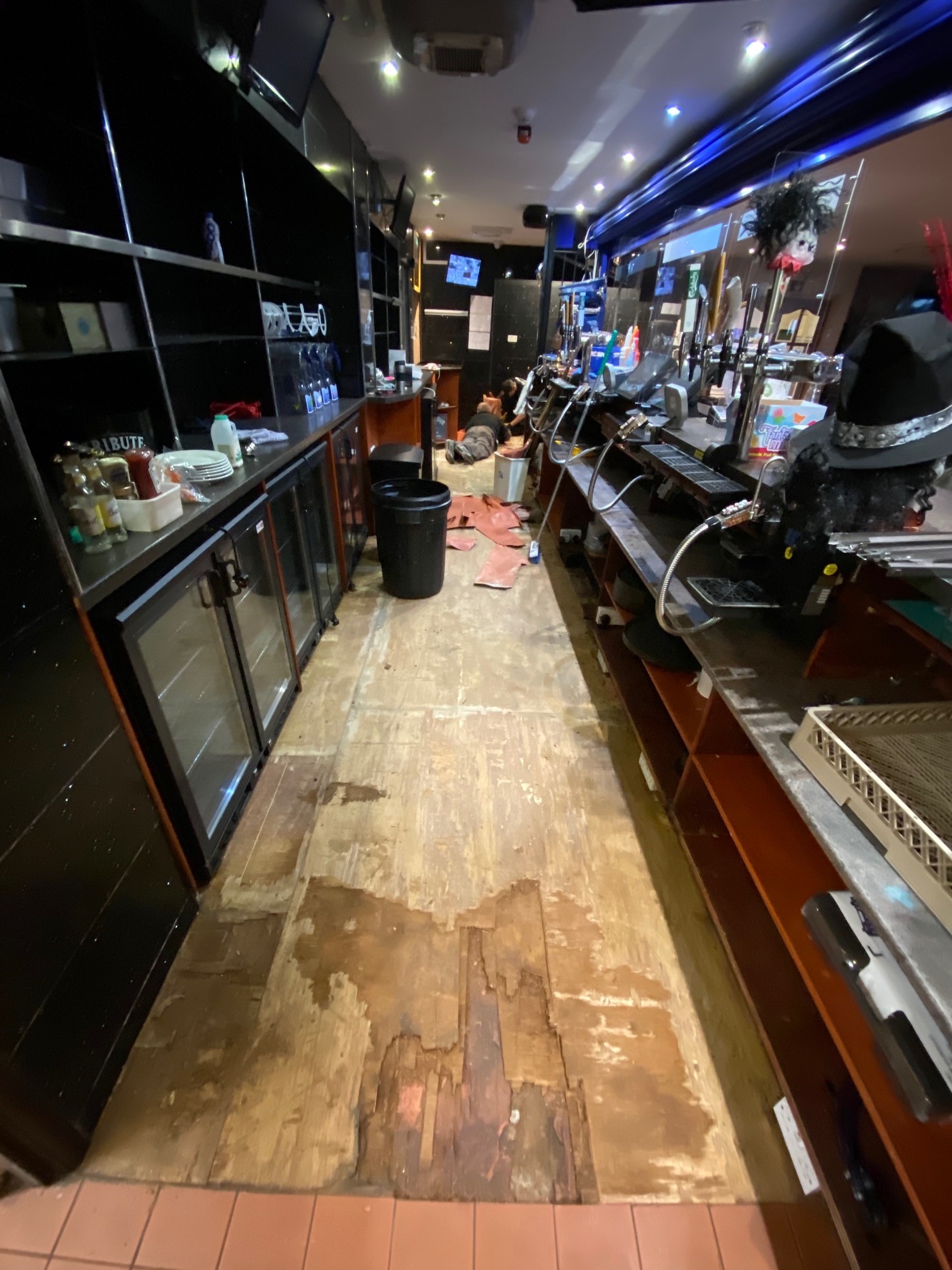 New flooring in the bar and public areas