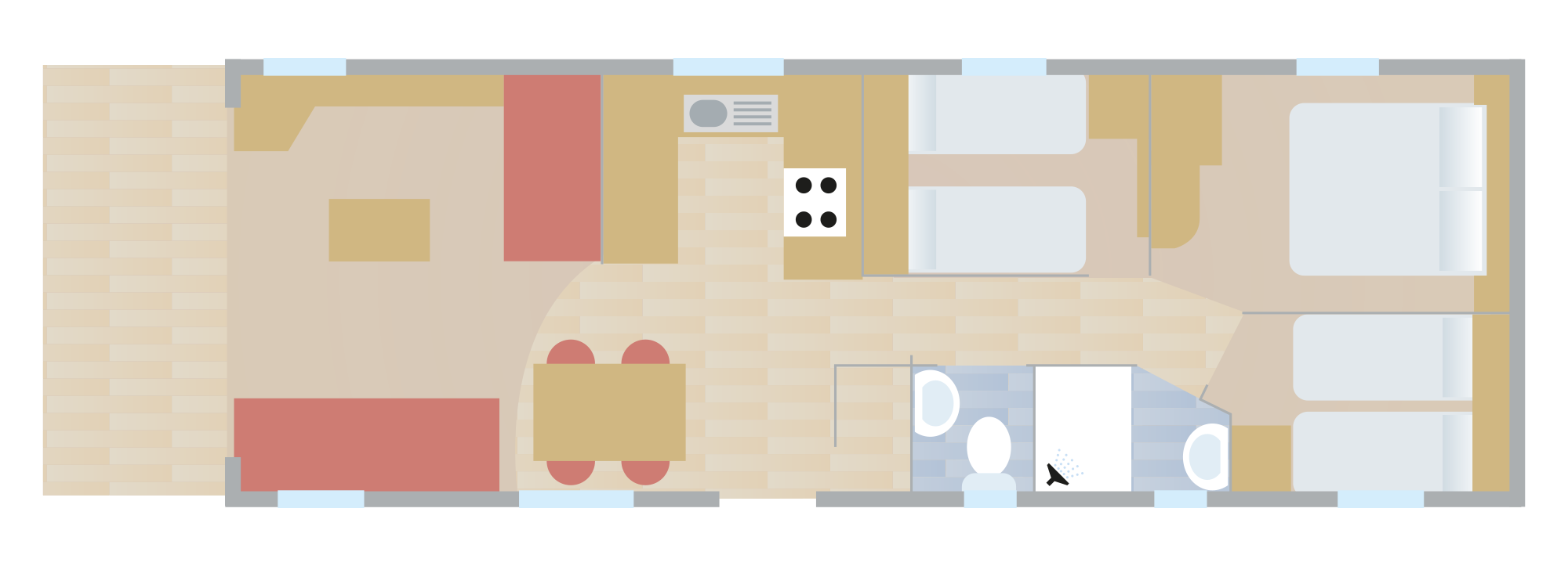 Woolacombe Sands Holiday Park Atlantic Platinum Caravan Floorplan