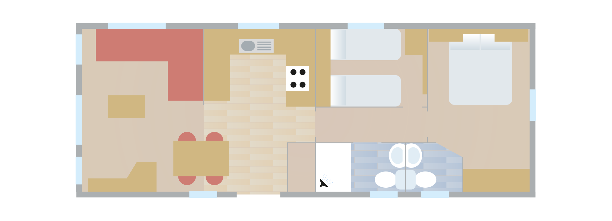 Woolacombe Sands Holiday Park Ocean View Gold Caravan Floorplan