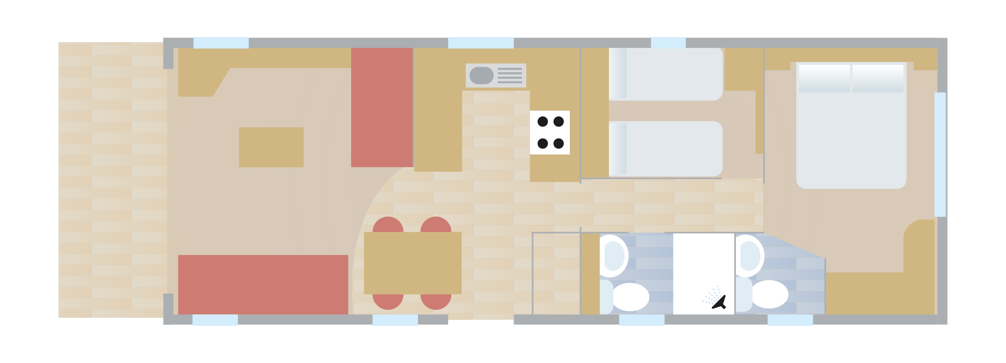 Woolacombe Sands Holiday Park Ocean View Platinum Caravan Floorplan