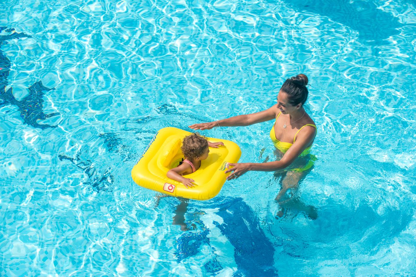 Mother and Child swimming at Woolacombe Sands Holiday Park 