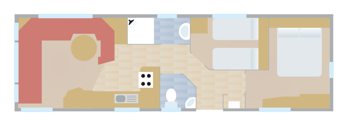 Ocean View Bronze Caravan Floor Plan for 19-26