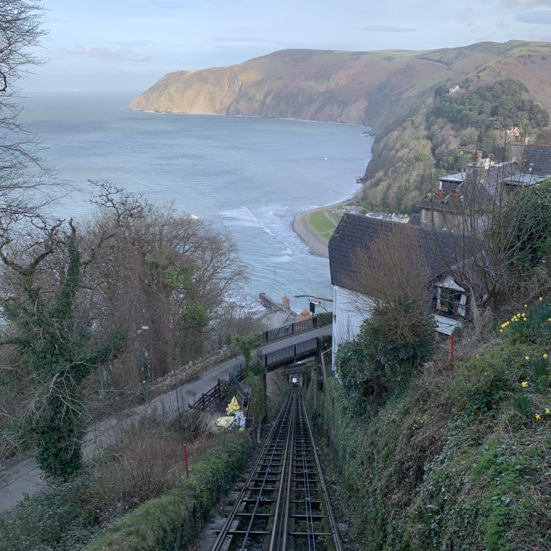 Family fun at the Lynton and Lynmouth North Devon Cliff Railway on a summer holiday