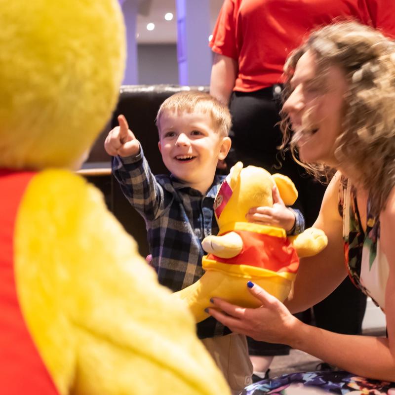 Woolacombe Sands Holiday Park Family with Woolly Bear in the Clubhouse