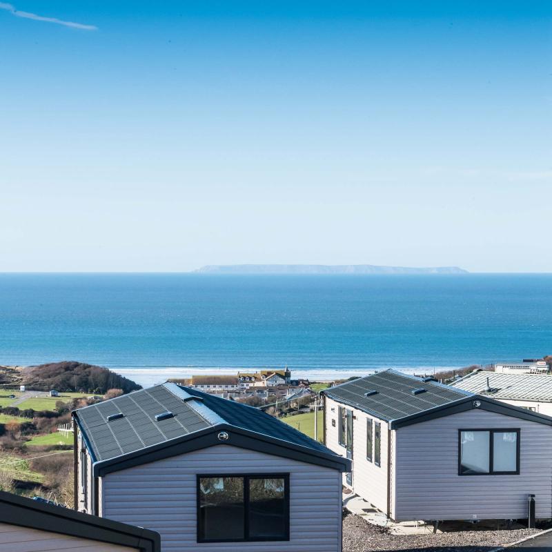 Woolacombe Sands Holiday Park Site with View to Lundy Island