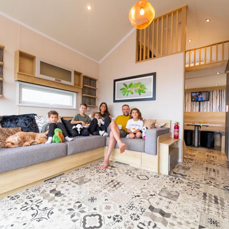 Woolacombe Sands Holiday Park Family in Sea View Cabin Lounge