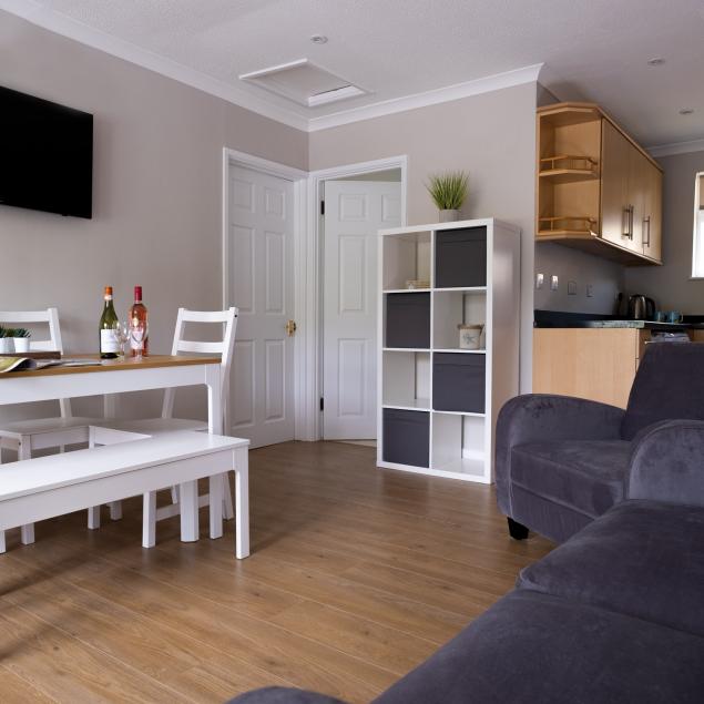 Family dining room in Woolacombe Sands Sea View Chalet