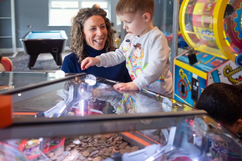 Woolacombe Sands Holiday Park Family in the Clubhouse Arcade