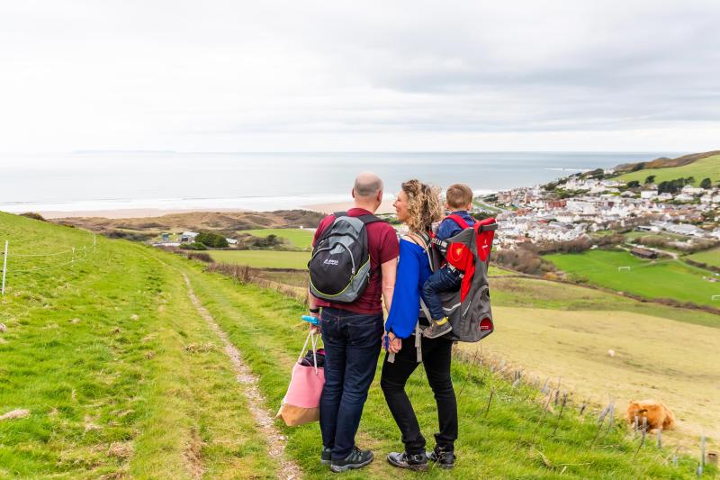 Woolacombe Sands Holiday Park Guests on Footpath To Beach