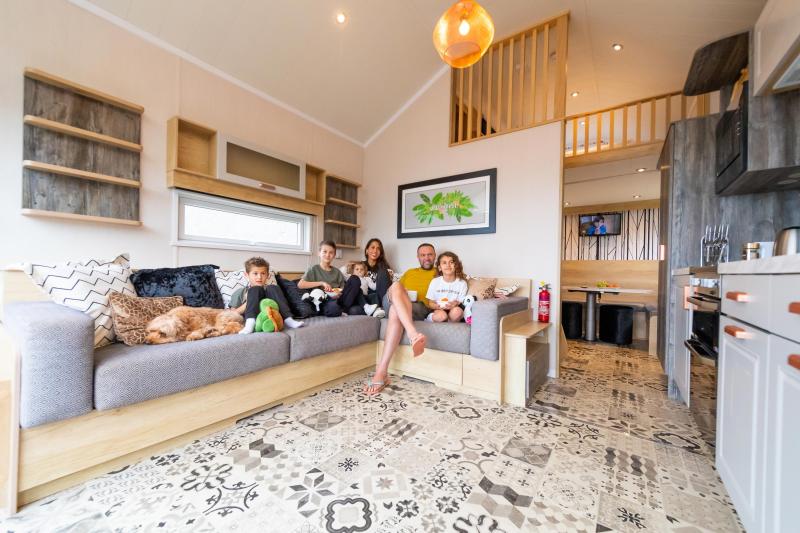 Woolacombe Sands Holiday Park Family in Sea View Cabin Lounge