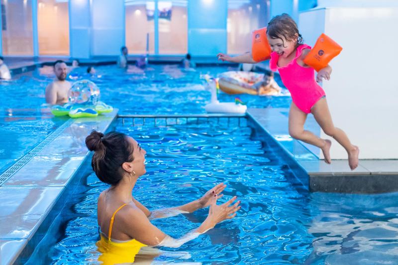 Woolacombe Sands Holiday Park Family enjoying the Indoor Swimming Pool