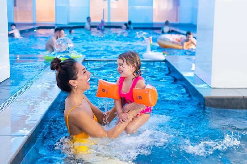 Woolacombe Sands Holiday Park Family enjoying the Indoor Swimming Pool