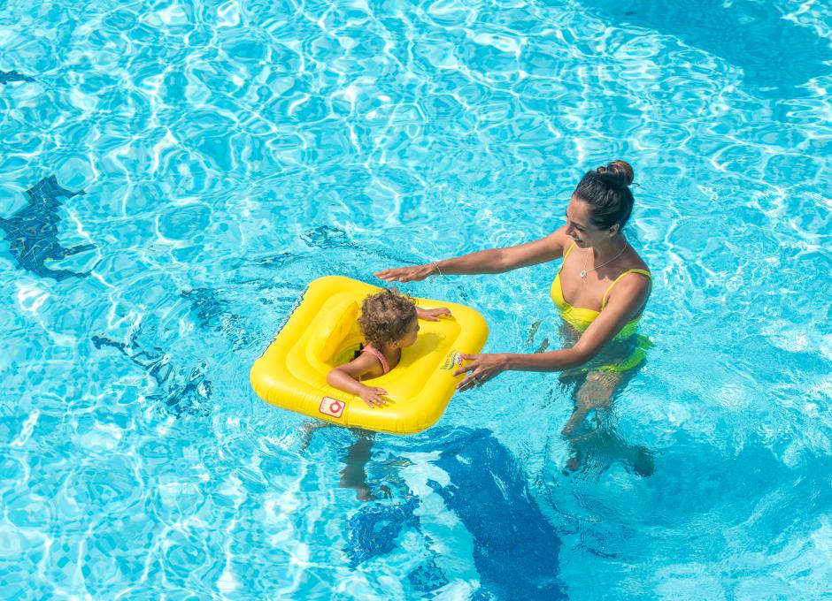 Mother and Child swimming at Woolacombe Sands Holiday Park 