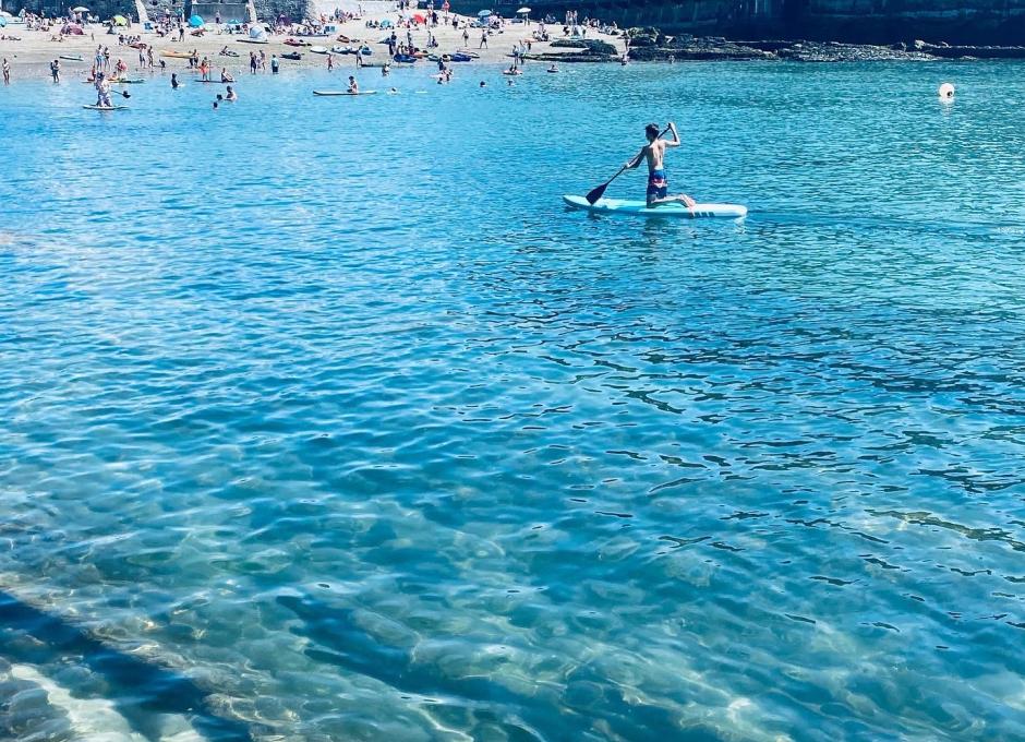 Paddleboarding at Combe Martin Beach