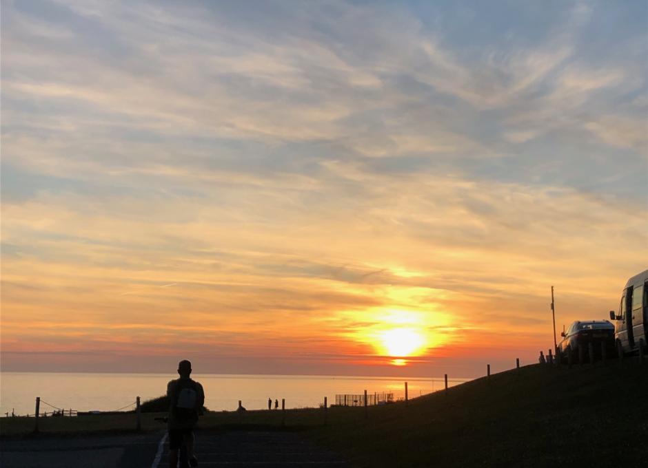 Bike ride along the Esplanade in Woolacombe