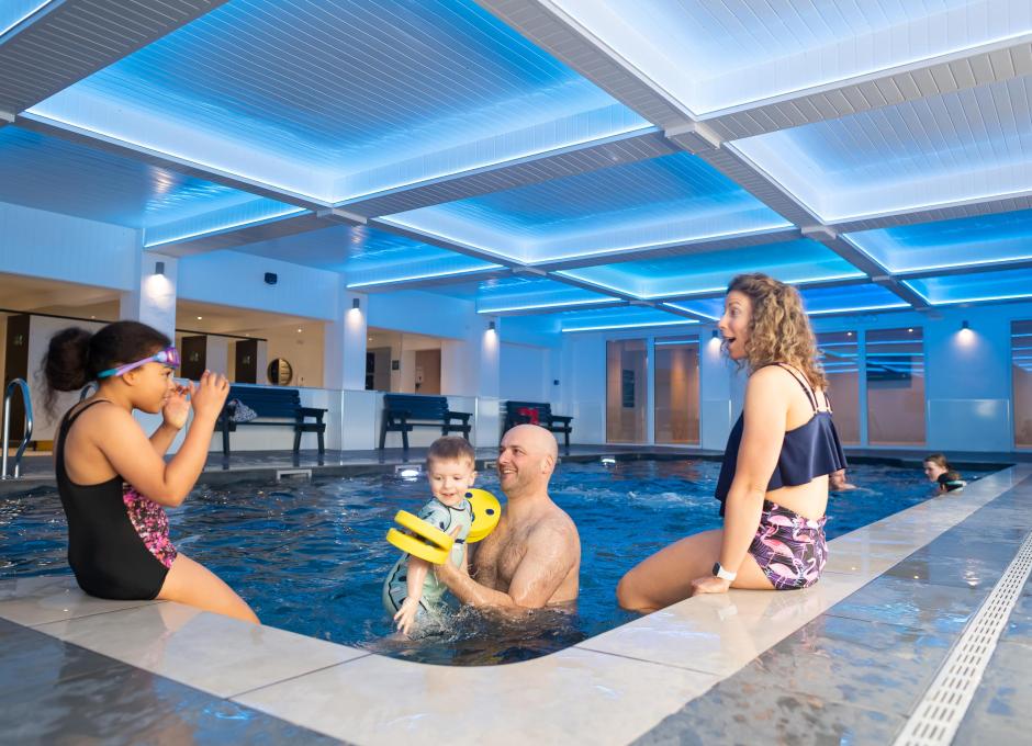 Woolacombe Sands Holiday Park Family Enjoying the Indoor Swimming Pool