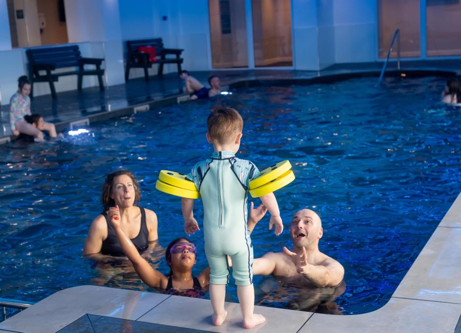 Woolacombe Sands Holiday Park Family Enjoying the Indoor Swimming Pool