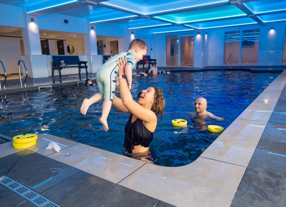 Woolacombe Sands Holiday Park Family Enjoying the Indoor Swimming Pool