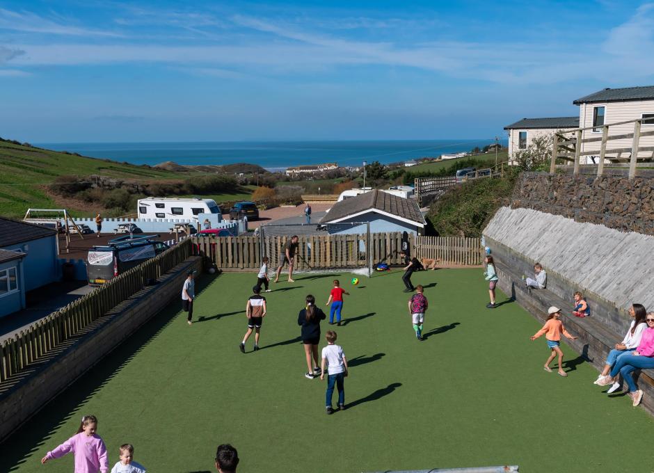 Woolacombe Sands Holiday Park Families Playing Football on the Pitch