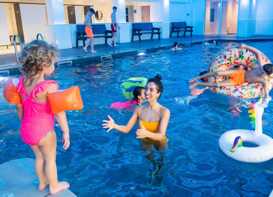 Woolacombe Sands Holiday Park Family enjoying the Indoor Swimming Pool